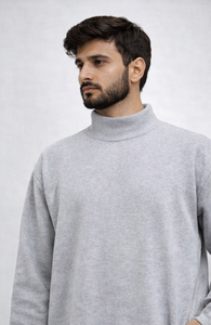 Thobe d'hiver en polaire à col montant, style arabe de Dubaï, pour hommes musulmans, en tissu thawab de qualité, Jubbah arabe au design moderne, personnalisable - Product Image 3