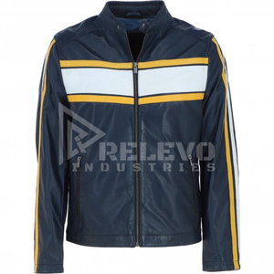 เสื้อแจ็คเก็ตหนังแท้สำหรับผู้ชาย แจ็คเก็ตนักขี่มอเตอร์ไซค์มืออาชีพ ขายส่ง รับทำโลโก้ คุณภาพสูง หนังวัวแท้ - Product Image 4