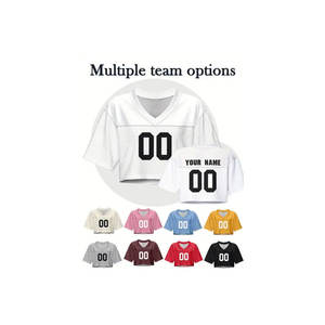 Maillot de football américain vierge en maille pour la vente en gros, T-shirt de sport, Maillot d'entraînement de football pour enfants pour les fêtes - Product Image 3