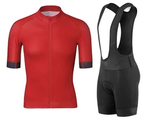 Ensemble de maillot de cyclisme pour homme, orange, manches courtes, short à bretelles noir, kit de sport respirant - Product Image 3