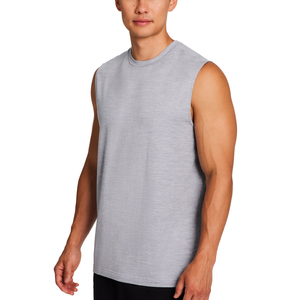 Custom Logo Ribbed <b>Men</b> Gym Tank Top Heavyweight Cotton Muscle Sleeveless Running <b>Stringer</b> Fitness Sports Workout <b>Vest</b> - Product Image 1