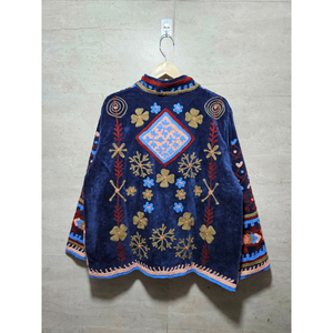 New Arrival Elegant Handcrafted Suzani Velvet <b>Jacket</b> Winter Floral Chic Suzani Coat At Factory Price Gift for her - Product Image 6