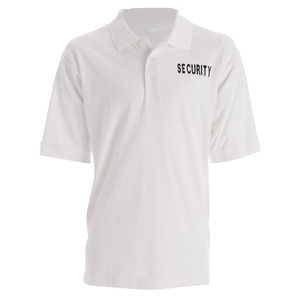 เสื้อโปโลแขนสั้นสีขาวสำหรับยามรักษาความปลอดภัย พร้อมกางเกงขายาว เสื้อเชิ้ตผู้ชายผ้าฝ้าย ชุดยูนิฟอร์มยามรักษาความปลอดภัย - Product Image 1