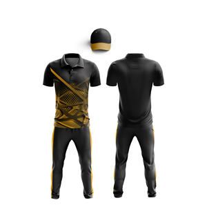 Ensemble d'uniformes de cricket personnalisés imprimés par sublimation |   Tenue complète d'équipe de cricket pour hommes, femmes et jeunes : polo et pantalon - Product Image 1