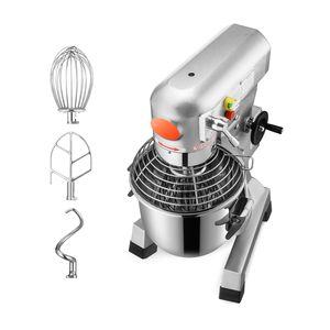 Impastatrice Professionale 15Qt 600W con 3 Velocità Regolabili 110/178/390 RPM, Ciotola in Acciaio Inox, Ganci per Impasto e Frusta, 110V - Product Image 1
