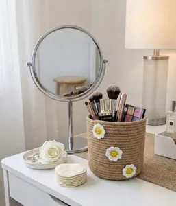 Multipurpose Handmade Jute Rope Braided Desk Organizer <b>Basket</b> Round Storage <b>Basket</b> for Shelves Home Office Decor - Product Image 5