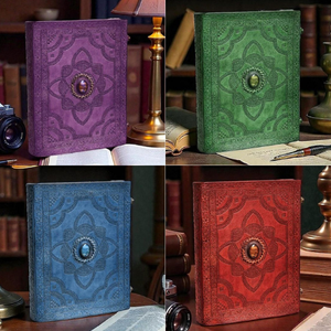 สมุดบันทึกทำมือประดับอัญมณีแท้ ลายแมนดาลาอัญมณีนูนต่ำ สมุดจิตวิญญาณสำหรับตรุษจีนและปีใหม่ - Product Image 6