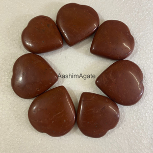 หินแจสเปอร์สีแดงขัดเงาทรงหัวใจ |   คริสตัลหัวใจแจสเปอร์สีแดงธรรมชาติ |   ของขวัญคริสตัลบำบัดและของตกแต่งบ้าน - Product Image 2