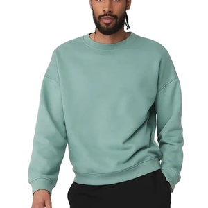 Sweat-shirt à col rond vert menthe pour homme, coupe classique, en molleton tricoté, couleur unie, décontracté, 100 % coton, vente en gros, haute qualité - Product Image 6