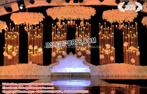 Soportes de vela de Metal para boda, candelabro de cristal de lujo para pasarela, evento de recepción, decoración de pasarela - Product Image 4