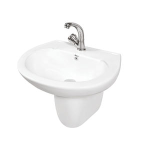 Qualité Supérieure, Exportateur en Gros, Vente de Lavabos Blancs Durables Certifiés ISO pour Usage Domestique et Hôtelier avec Demi-Piedestal - Product Image 1