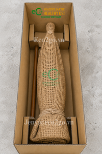 Parasol de plage robuste Eco2go Vietnam en chaume de coco naturel et fibre pour hôtels, bord de mer et salons extérieurs - Product Image 6