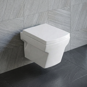 Square Elongated Wall Hung Toilet <b>Ceramic</b> WC <b>Pan</b> International Standard Design Porcelain Bathroom Sanitary Ware - Product Image 5