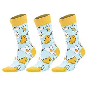 Calzini da donna in cotone colorati, divertenti, cool e casual, 3 paia - Product Image 1