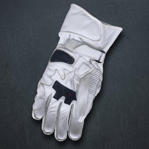 Gants de moto unisexes en cuir blanc, demi-doigts, coupe-vent, respirants, protecteurs, 300g, toutes saisons, pour sports de plein air, motard - Product Image 5