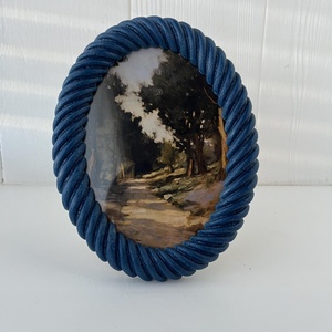 งานศิลปะตกแต่งผนังรูปวงรีทำมือ กรอบเรซิ่นบิดเกลียวพร้อมดีไซน์เชือก สีสันปรับแต่งได้ สไตล์วินเทจ กรอบรูปสำหรับตกแต่งบ้าน - Product Image 5