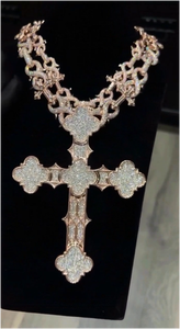 Colgantes de Cruz de Moissanita Clover con Diamantes Iced Out, Joyería Religiosa, Collar, Colgante Personalizado, Idea de Regalo - Product Image 4