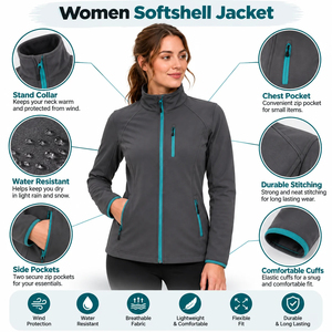 Chaquetas de Snowboard para Mujer, Impermeables, Transpirables, con Detalle de Letras en Piel de Oveja, Marca Privada - Product Image 6