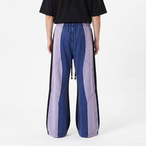 Pantalones Deportivos Urbanos de Alta Calidad para Hombre, Estilo Oversize, Lavado Ácido, Bloques de Color, Corte Holgado, Algodón, Ropa Deportiva Casual - Product Image 5