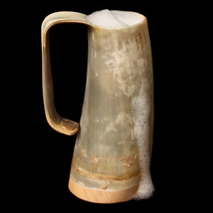 Jarra de Cuerno de Búfalo Natural de Alta Calidad con Asa para Cerveza, Vino, Sidra, Cerveza Alemana/Jarra de Cuerno para Beber - Product Image 1