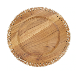 Assiettes de présentation en bois pour dîner de fête, 4 pièces, assiettes rondes en bois d'acacia de haute qualité - Product Image 6