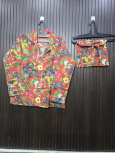 Pijamas con estampado de mono rojo para mujer, manga larga, cuello vuelto, corte holgado, ropa informal para estar en casa, pantalones hasta el tobillo, ropa de primavera - Product Image 5