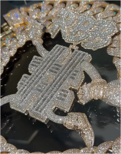 Colgante de Moissanita Personalizado con Letra, de Plata de Ley 925, VVS, con Diseño de Dibujos Animados 3D, Estilo Hip Hop, Iced Out, Joyería para Raperos - Product Image 3