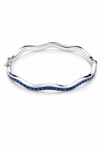 Brazalete de Zafiro Azul en Plata de Ley 92.5 KLSB-20810 - Product Image 1