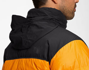 Chaqueta de Invierno para Hombre, Acolchada, con Bloques de Color, Cuello Alto, Cierre de Cremallera, Resistente al Viento, Rellena de Plumón, Corte Regular Informal, Naranja y Negro - Product Image 5