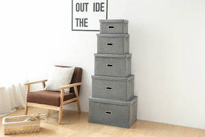 Cesta Organizadora para <span class=keywords><strong>Maletero</strong></span>, de Lino, Plegable, Resistente, para <span class=keywords><strong>Armario</strong></span>, Almacenamiento en Estantes, Ropa, Juguetes, Libros, Vino, Cajas y Contenedores de Almacenamiento - Product Image 3