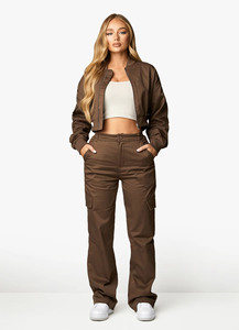 Pantalones Cargo para Mujer Jimieson Apparel, Ropa de Moda al por Mayor, Streetwear de Alta Calidad, Corte Holgado, 100% Algodón, Anti-Pilling, Elástico - Product Image 3