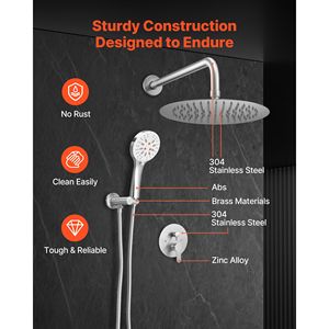 Wall Mounted 10 Inch Rainfall Shower Head Handheld <b>Spray</b> Rainfall Bathroom System Rainfall Bathroom Faucet <b>Set</b> Accessories - Product Image 6