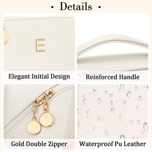 Set di Borse Organizer per Trucchi Personalizzate con Iniziali, Borsa Cosmetica da Viaggio Apribile con Scomparti Trasparenti per Donne e Ragazze, Regalo di Compleanno - Product Image 3