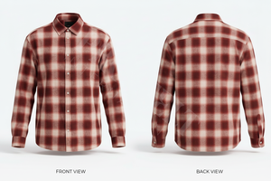 Chemise habillée décontractée à manches longues en coton doux et confortable, imprimée sur mesure, en flanelle, à carreaux, pour affaires, collection automne - Product Image 5