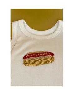 T-shirt personnalisé pour femme, broderie perlée, style décontracté d'été, coupe ample, haut tendance, t-shirt perlé fait main - Product Image 3