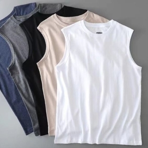 Débardeurs pour hommes en coton 100% à col rond - Product Image 2