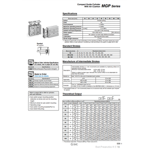 Modèle de cylindre de guidage compact SMC Pneumatics MGPM80-175AZ - Product Image 3
