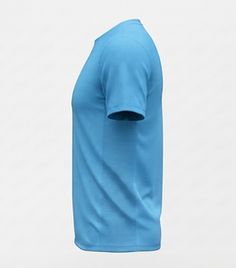 Men's <b>Light</b> Blue Short Sleeve Crew Neck T-Shirt Solid Color Breathable Mesh 100% Polyester Regular Fit All Seasons - Product Image 5