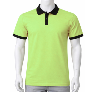 Polo piqué pour homme avec logo personnalisé, col et poignets contrastés, manches courtes, design bicolore personnalisé, vêtement décontracté pour homme - Product Image 1