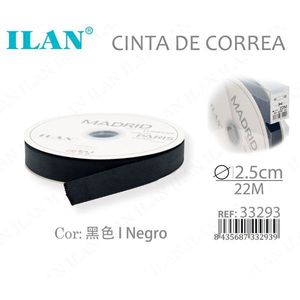 Il Woven Strap 2.5cm x 22m Black <b>Webbing</b> for Crafting - Product Image 2