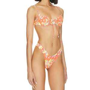 Top Quality <b>Bikini</b> <b>Set</b> Adjustable Drawstring Swimsuit Sexy Sublimed Design Women Beachwear High Quality Bathing Suit - Product Image 2