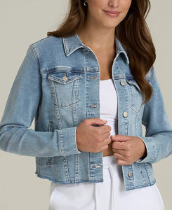 แจ็คเก็ตยีนส์กระดุมคุณภาพดีที่สุดสำหรับผู้หญิง ระบายอากาศได้ดี กันลม สไตล์วินเทจล้างสีปานกลาง สตรีทแวร์ ปี 2026 ขายส่ง - Product Image 2
