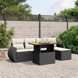 Set Divano da Giardino in Rattan Bianco Crema, Arredamento da Esterno a 4 Posti dal Design Contemporaneo - Product Image 1