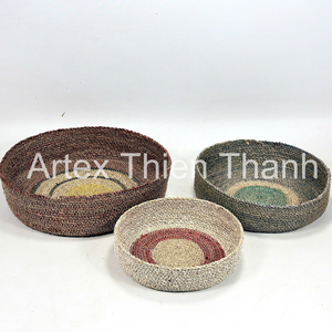 Sustainable Braided Seagrass <b>Basket</b> with Handles Home Organizer Natural Fiber Braided <b>Basket</b> Eco Friendly Storage Solution - Product Image 1