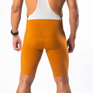 Cuissard de cyclisme ajusté pour homme en nylon et élasthanne, couleur moutarde, anti-humidité, longueur courte, pour adulte - Product Image 5