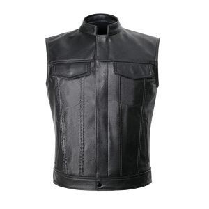 Custom Men Genuine Leather Motorbike Vest for Men Handmade Western Waistcoat All Seasons Manufacturer Supplier - Product Image 5