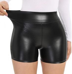 Shorts de motard en similicuir pour femmes, design personnalisé, en cuir PU extensible, shorts de mode, vente en gros, OEM ODM, directement de l'usine - Product Image 1