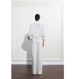 Pantalon taille haute pour femme ELYN WIDE-LEG PANTS ODM avec fermeture éclair latérale, style minimaliste, pantalon large pour femme - Product Image 5