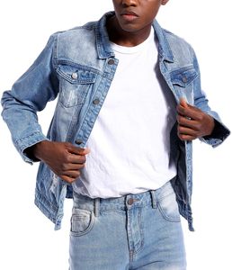 Men's Premium <b>Denim</b> <b>Jacket</b> Vintage Washed Cotton Button Front Casual Streetwear Fashion Outerwear <b>Custom</b> OEM ODM Wholesale Fit - Product Image 5