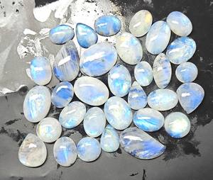 Cabochon en pierre de lune arc-en-ciel naturel Pierre précieuse en vrac Cabochon lisse de pierre précieuse unique de meilleure qualité pour la fabrication de bijoux Lot - Product Image 3